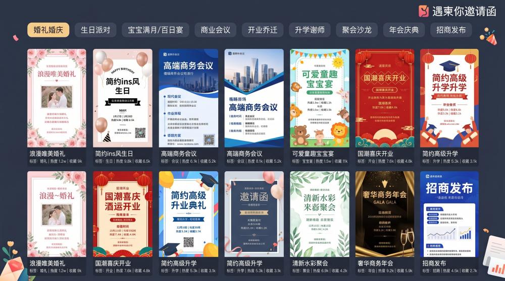 开业庆典邀请函气场不足？高端模板助力打造顶配仪式感
